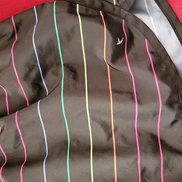 Danskin Now black with multi color stripes exercise shorts size M (8-10) women's - Picture 2 of 6